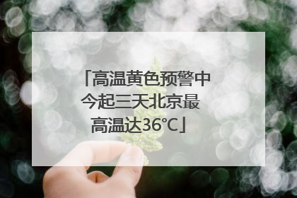 高温黄色预警中 今起三天北京最高温达36℃