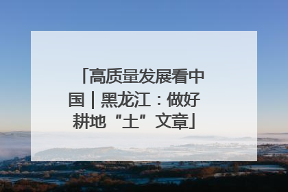 高质量发展看中国｜黑龙江：做好耕地“土”文章