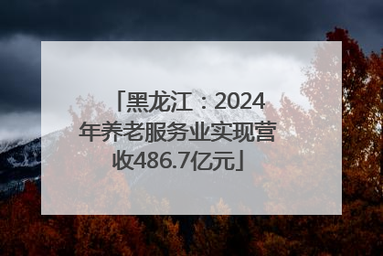 黑龙江：2024年养老服务业实现营收486.7亿元
