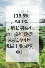 16.8%、34.1%，增长势头强劲！多维数据透视1至4月机械工业成绩单