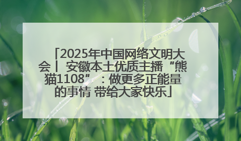 2025年中国网络文明大会丨 安徽本土优质主播“熊猫1108”：做更多正能量的事情 带给大家快乐