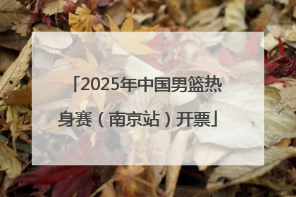 2025年中国男篮热身赛（南京站）开票
