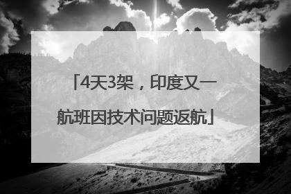 4天3架，印度又一航班因技术问题返航