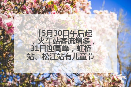5月30日午后起，火车站客流增多，31日迎高峰，虹桥站、松江站有儿童节和端午亲子活动