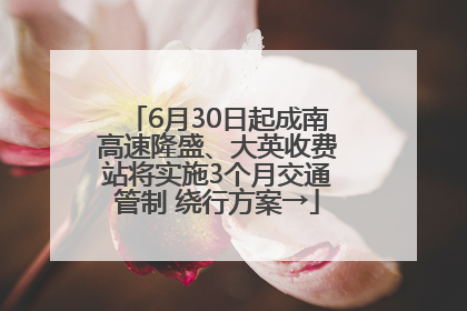 6月30日起成南高速隆盛、大英收费站将实施3个月交通管制 绕行方案→