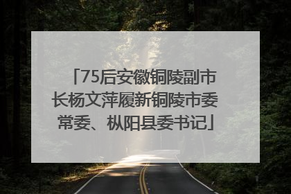 75后安徽铜陵副市长杨文萍履新铜陵市委常委、枞阳县委书记
