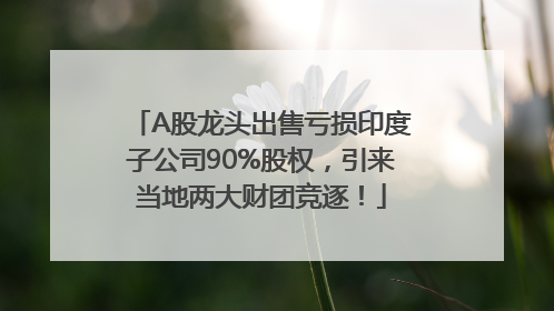 A股龙头出售亏损印度子公司90%股权，引来当地两大财团竞逐！